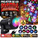 Projetor LED Natalino 16 Desenhos de Natal Luzes Decoração Natalinos Projeção 3D Casa Jardim Festas Parede